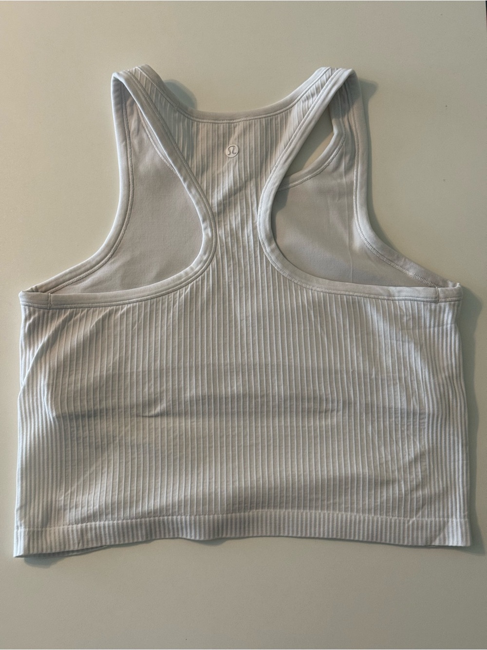 Lululemon Ribbed White Racerback Crop Tank Top - Picture 3 of 8